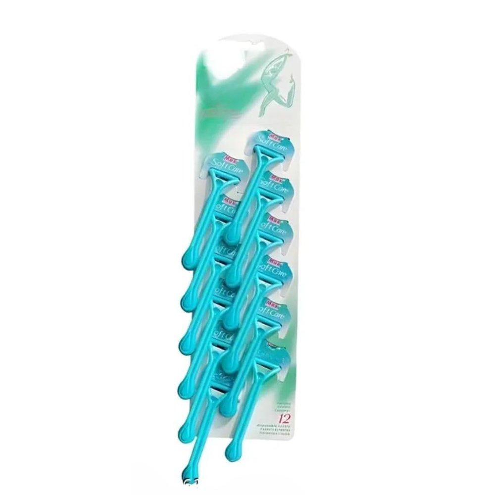 ASVINO Disposable Shaving Razor for Women & Men 6-Pack with Nourishing Strip for Smooth Hair Removal (Sky Blue, Pack of 6)