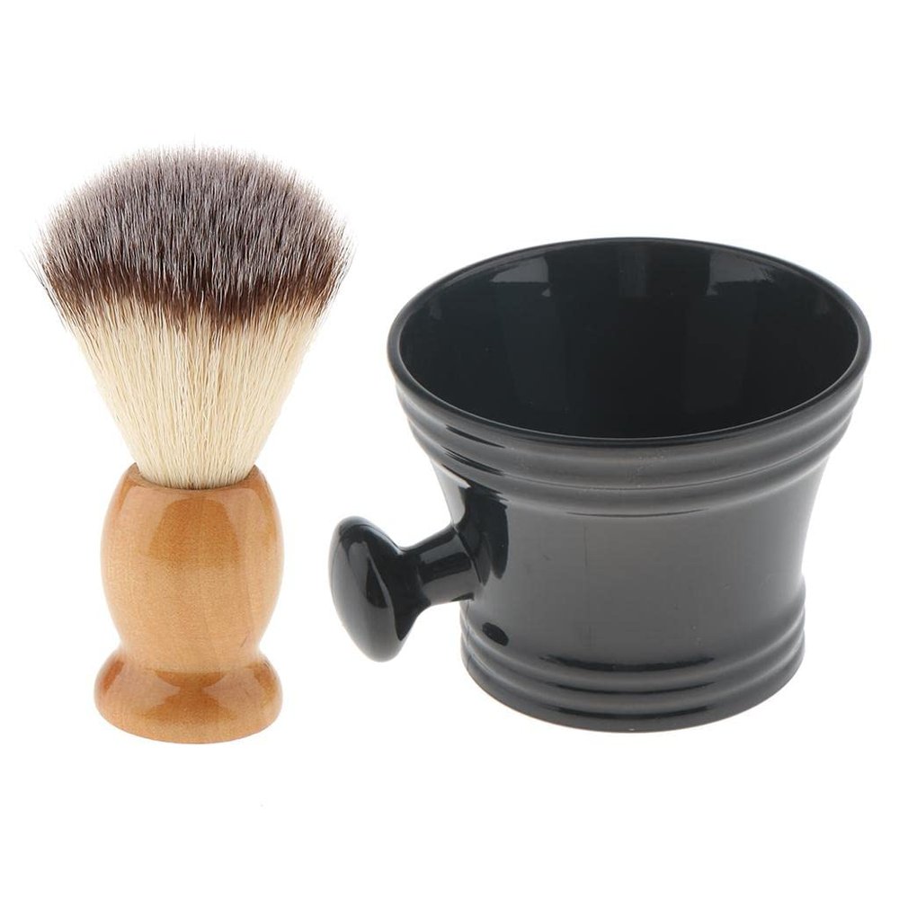 BNF Natural Wood Bristle Shaving Brush with PVCMug Cup Bowl Set Kit for Men|Health & Beauty | Shaving & Hair Removal | Shaving Brushes & Mugs|1 Peice Wood Shaving Brush
