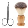 BNF Men Wood Shaving Brush with Mustache Nose Hair Remover Scissor Trimmer Kit |Health & Beauty | Shaving & Hair Removal | Shaving Brushes & Mugs|1 Peice Shaving Brush view 2