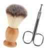 BNF Men Wood Shaving Brush with Mustache Nose Hair Remover Scissor Trimmer Kit |Health & Beauty | Shaving & Hair Removal | Shaving Brushes & Mugs|1 Peice Shaving Brush view 3