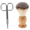 BNF Men Wood Shaving Brush with Mustache Nose Hair Remover Scissor Trimmer Kit |Health & Beauty | Shaving & Hair Removal | Shaving Brushes & Mugs|1 Peice Shaving Brush view 4