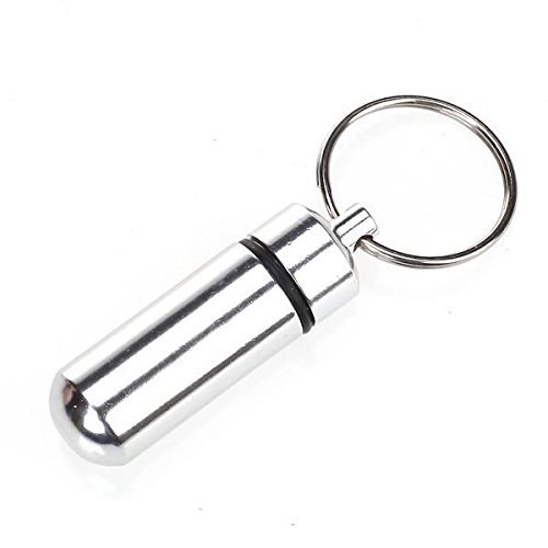 BNF 2x Waterproof 1" Silver Pill Fob Case Box Holder Container Keychain Camp Outdoor|Health & Beauty | Health Care | Pill Boxes, Pill Cases|1 X Pill Fob