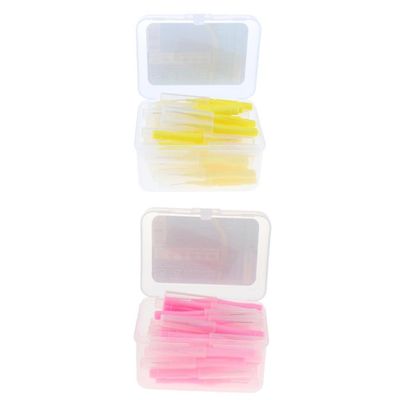 BNF 80x Dental Interdental Brush Tooth Pick Flosser Toothpick Stick Yellow+Pink|Health & Beauty | Oral Care | Dental Floss & Flossers|80 Pieces Brushes(40 Yellow 0.4Mm+40 0.7Mm)