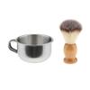 BNF 2pcs Men Beard Grooming Moustache Wood Shaving Brush Bowl Mug Cup Set|Health & Beauty | Shaving & Hair Removal | Shaving Brushes & Mugs|1 Piece Brush view 2