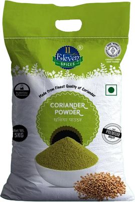 11 ELEVEN SPICES Coriander Powder | Finely Ground & Aromatic Dhaniya/Dhania Powder for Flavorful Cooking | No Added Flavours and Colours | Ideal for Curries, Gravies, Masala Blends, Marinades & Everyday Indian Cooking (5 kg)