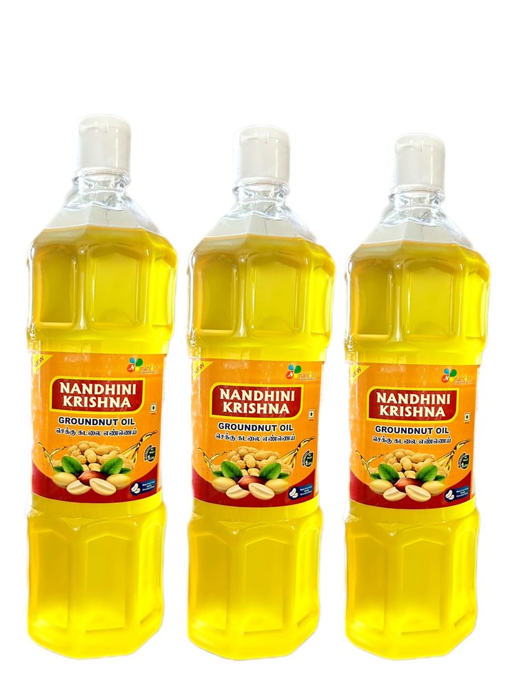 1Litre Nandhini Krishna Brand Agmark Groundnut Oil (Chekku - Cold Pressed Oil)