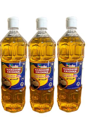 1Litre Nandhini Krishna Brand Refined Rice Bran Oil, Lowers Cholesterol.