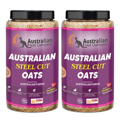 Australian Food Company - Australian Steel Cut Oats (Combo Offer 2 * 1.8Kg) | Healthy Protein Breakfast Oatmeal | Premium & Gluten Free Oats | 100% Whole Grain, Non Gmo | High In Iron & Fibre