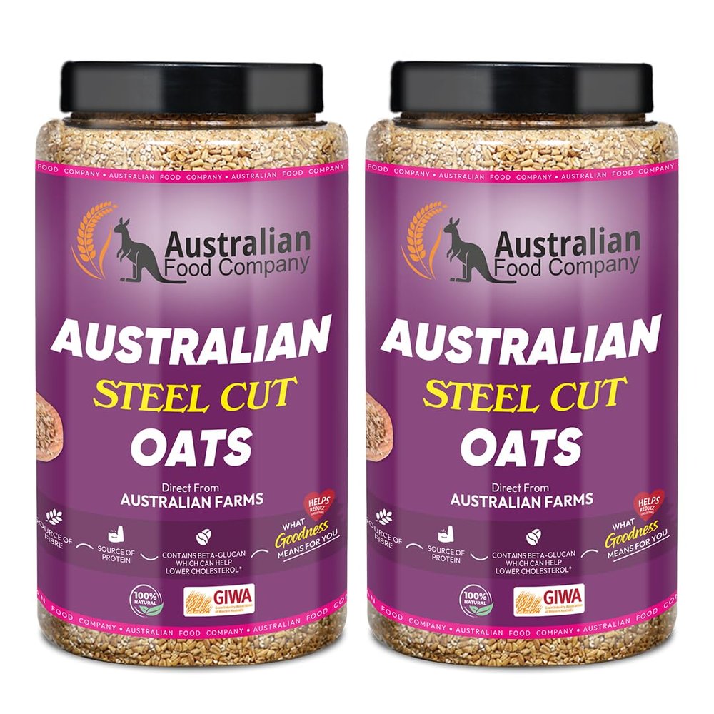 Australian Food Company - Australian Steel Cut Oats (Combo Offer 2 * 1.8Kg) | Healthy Protein Breakfast Oatmeal | Premium & Gluten Free Oats | 100% Whole Grain, Non Gmo | High In Iron & Fibre