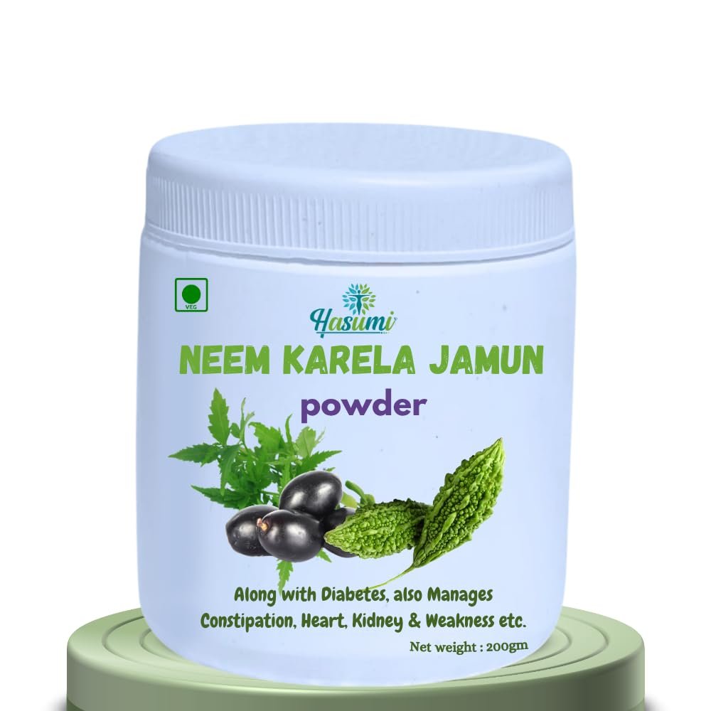Hasumi Neem Karela & Jamun Powder |Ayurvedic Supplement for Diabetes Care and Weakness (200 Gram)
