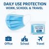 Disposable 3-Ply Blue Face Masks with Fabric Loop - Pack of 100  Comfortable, Secure, and Breathable Protection. (Loop Face Mask) view 2