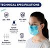 Fabaura 100% Certified Surgical masks, 3 ply mask pollution mask, face mask, Washable, Reusable, Water Resistant Surgical Mask With Nonwoven Fabric Layer (100, Blue) view 4