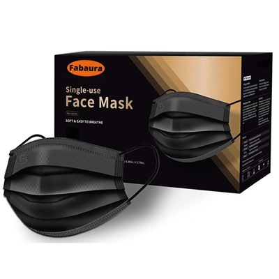 Fabaura 100% Certified Surgical masks, 3 ply mask pollution mask, face mask, Washable, Reusable, Water Resistant Surgical Mask With Nonwoven Fabric Layer (100, Black)