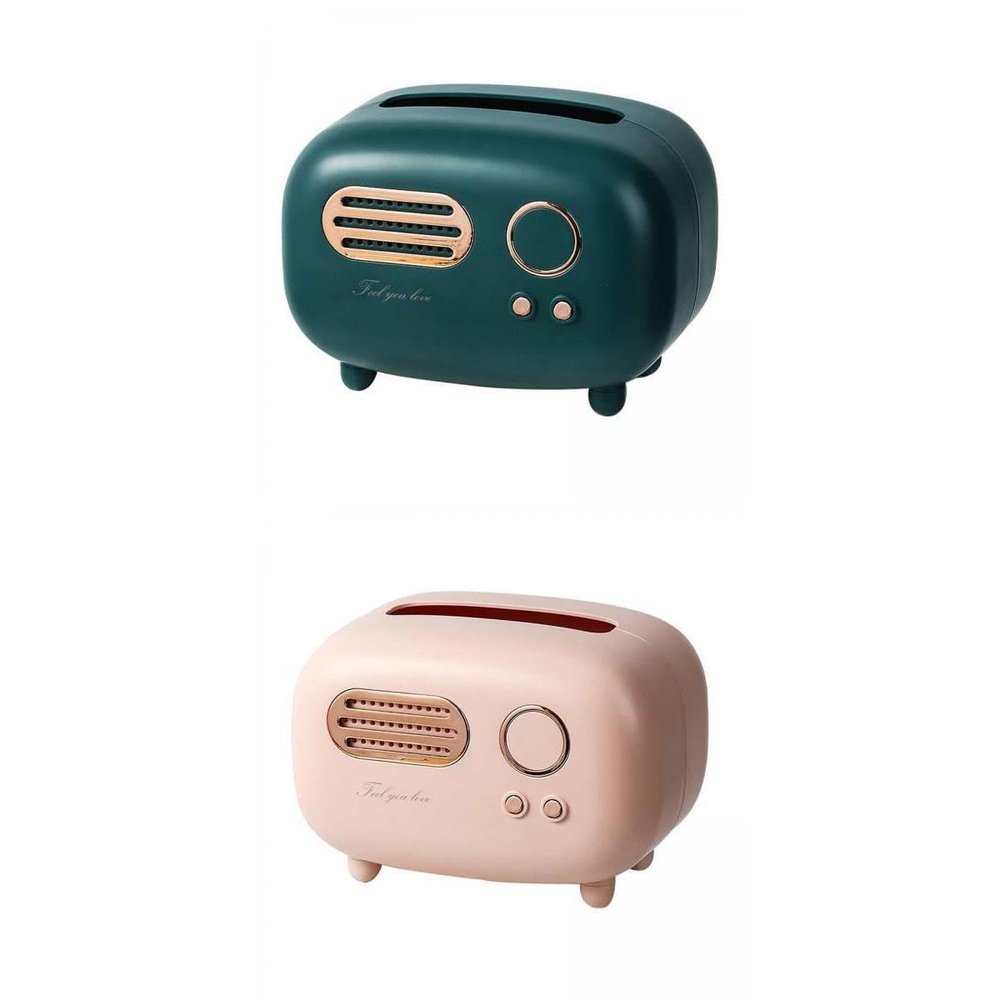 CALANDIS 2X Radio Tissue Box Cover Napkin Storage Box for Cabinet Cars Furnishings | Desk & Drawer Organizers | Desk Accessories | Office Supplies | Office