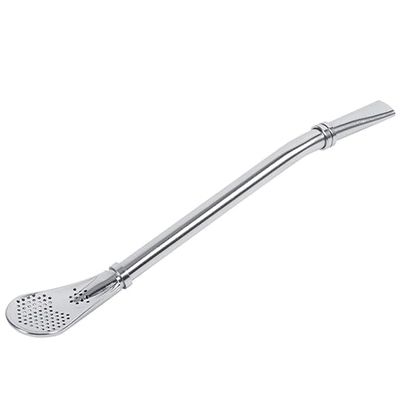 CESHTA 2-in-1 Stainless Steel Reusable Drinking Straw with Filter Spoon Tea & Coffee Stirrer, Cocktail Strainer, Washable Straw for Kitchen & Bar (Pack of 2)