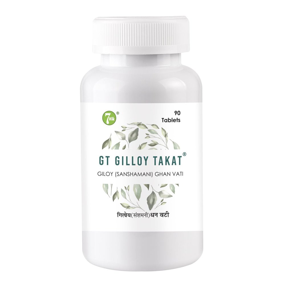 7vik Giloy Tablets with Giloy Extract | Ayurvedic Immunity Booster | Protects against Infections | Improves Liver Function |100% Ayurvedic & Vegetarian (90 Tabs)