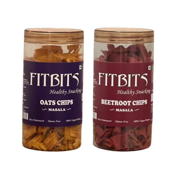 FITBITS Gluten Free Healthy Snacks Combo (Oat Chips + Beetroot Chips combo) - Combined Weight: 300g