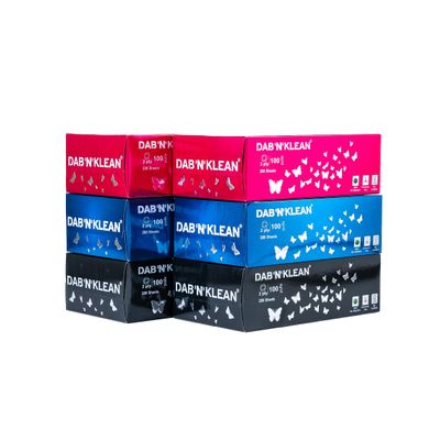 Dab N Klean 2 Ply Facial Tissue Box - 6 Pack | Ultra-Soft, Absorbent | 100% Natural Virgin Pulp | Disposable Tissues for Home, Office, Car | 100 Pulls/200 Sheets/Box (Multicolor, 6 Boxes, 1200 Sheets)