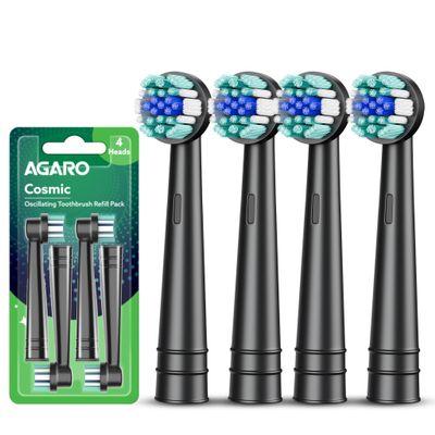 AGARO Cosmic Oscillating Brush Head Refill 4pcs | Soft-bristle toothbrush for effective plaque removal and a healthier smile.