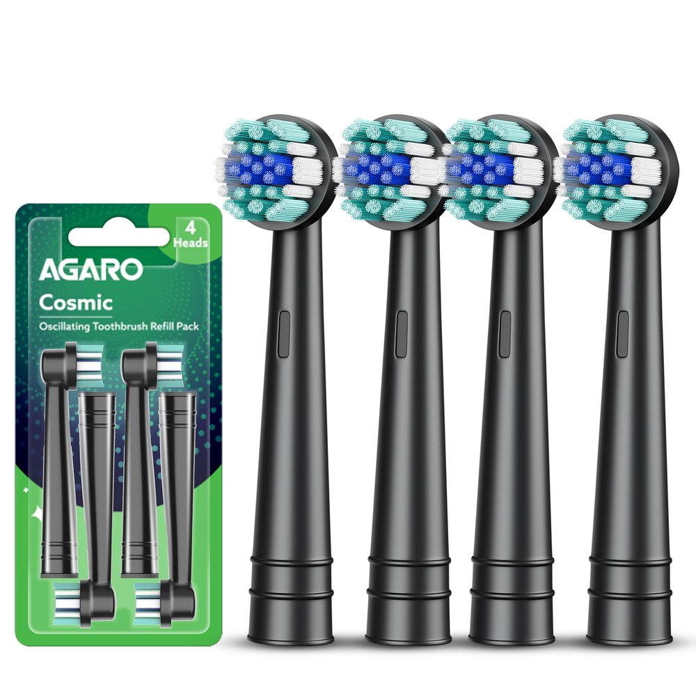 AGARO Cosmic Oscillating Brush Head Refill 4pcs | Soft-bristle toothbrush for effective plaque removal and a healthier smile.