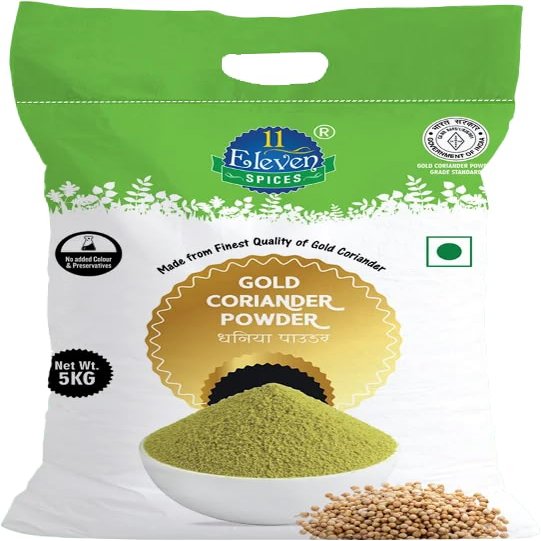 11 ELEVEN SPICES Gold Coriander Powder | Finely Ground & Aromatic Dhaniya/Dhania Powder for Flavorful Cooking | No Added Flavours and Colours | Ideal for Curries, Gravies, Masala Blends, Marinades & Everyday Indian Cooking (5 kg)