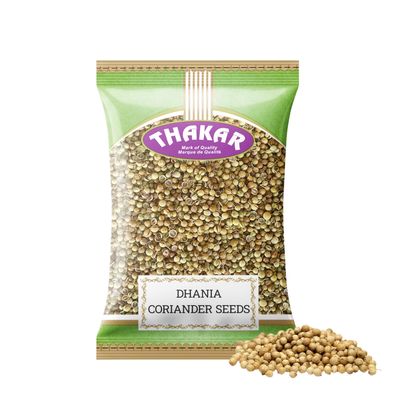 THAKAR Naturale/Whole Coriander - Dhaniya | Natural Coriander Seeds | 100% Pure | Mineral Rich | Preservatives Free | Pure and Natural Coriander Seeds/Whole Dhaniya Seeds Indian Masala (150g Pack)