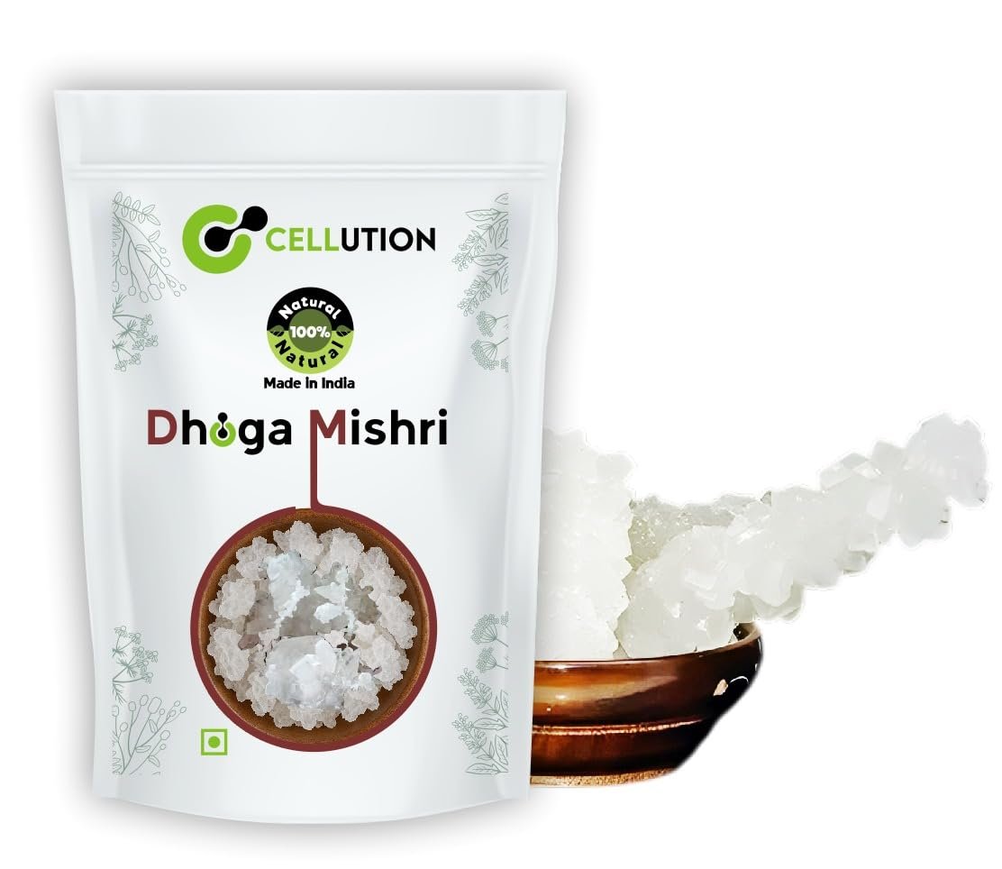 CELLUTION Dhaga Mishri, 400g | Rock Sugar | Pure Thread Crystal | Thread Mishri | Mishri Crystal (400 Grams)