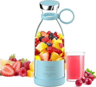 DN DINGUSPortable USB Juicer Blender for Smoothies, Shakes & Juices 320ML Rechargeable Mini Juice Maker Bottle for Fruits & Travel Multicolor