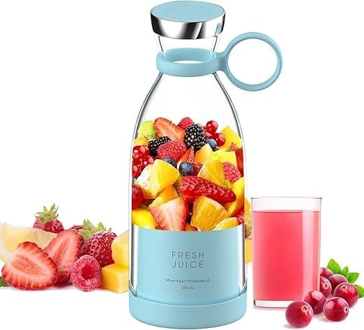 DN DINGUSPortable USB Juicer Blender for Smoothies, Shakes & Juices 320ML Rechargeable Mini Juice Maker Bottle for Fruits & Travel Multicolor