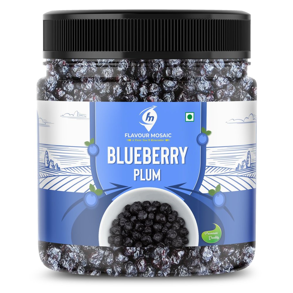 FLAVOUR MOSAIC Organic Dried Blueberries 500g | No Added Sugar | Whole & Naturally Sweet Superfood | Rich in Antioxidants & Fiber | Healthy Dry Fruit Snack | Pack of 1