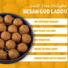 Besan Laddu Gud 250g| Handmade Indian Desi Ghee Mithai | Guilt-Free Treat | No Refined Sugar | No Palm Oil | Traditional Festive Dessert | Healthy Sweet Gift Pack | Festive Gift Hamper view 4