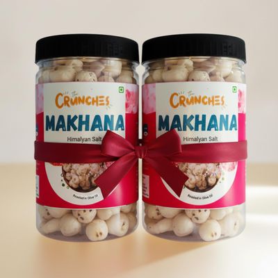 Crunches Roasted Makhana Combo (2 x 80g) Himalayan Salt | Olive Oil Roasted Fox Nuts | Healthy Crunchy Snack | Low Calorie, Gluten-Free, Protein-Rich | Combo Value Pack