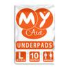 MYAID Unisex Disposable Underpads for Adults | Super Absorbent, Soft & Leakproof Under Sheets | Protects Surfaces from Incontinence, 10 Count, Large Size (60x90 cm), Pack of 1 view 1