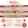 eCraftIndia Set of 3 Rakhi For Brother With Chocolate | Lord Shiv Damru Om Bro Designer Rakhis for Brother Bhaiya Bhai Kids | Rakhi With Chocolate Almond | Raksha Bandhan Greeting Card | Roli Chawal view 2