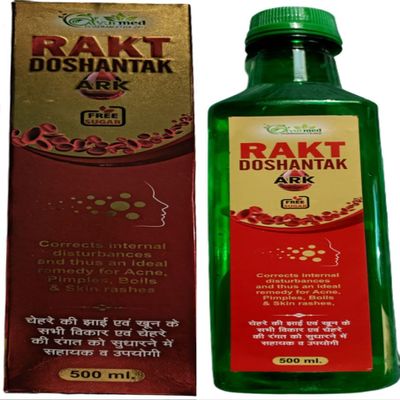 New Rakt Doshantak Ark, 500ml, Sugar-Free Ayurvedic Syrup for Acne, Pimples and Skin Disorders pack of-1