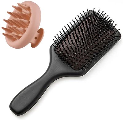 Daily Professional and Home Use Hair Comb Set (Product As Per Image) (Detangling Hair Brush + Pink Skalp Messager)