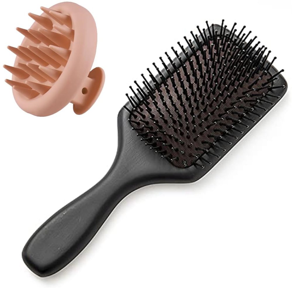 Daily Professional and Home Use Hair Comb Set (Product As Per Image) (Detangling Hair Brush + Pink Skalp Messager)