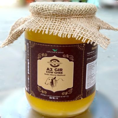 Shuddha Organics A2 GIR COW GHEE 1000ml Glass Jar | 100% Pure & Natural | Vedic Bilona Method | Chemical Free | Grass-fed | Curd-Churned | Cultured | Premium & Traditional Ghee | Lab Certified | Immunity Booster