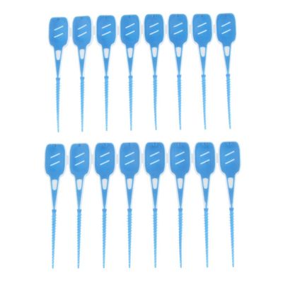 ELBME 16 Pieces Silicone Interdental Brush, Toothpick Tooth Flossing Oral Hygiene Brush, Tooth Cleaning Tool, for Women Men Blue