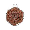 ELBME Cast Iron Chainmail Scrubber Steel Scrubber for Gadught Oven BBQ Grills Pans Orange | 1 Piece Cast Iron Cleaner view 1