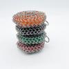 ELBME Cast Iron Chainmail Scrubber Steel Scrubber for Gadught Oven BBQ Grills Pans Orange | 1 Piece Cast Iron Cleaner view 2