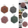ELBME Cast Iron Chainmail Scrubber Steel Scrubber for Gadught Oven BBQ Grills Pans Orange | 1 Piece Cast Iron Cleaner view 3