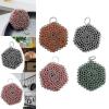 ELBME Cast Iron Chainmail Scrubber Steel Scrubber for Gadught Oven BBQ Grills Pans Orange | 1 Piece Cast Iron Cleaner view 4
