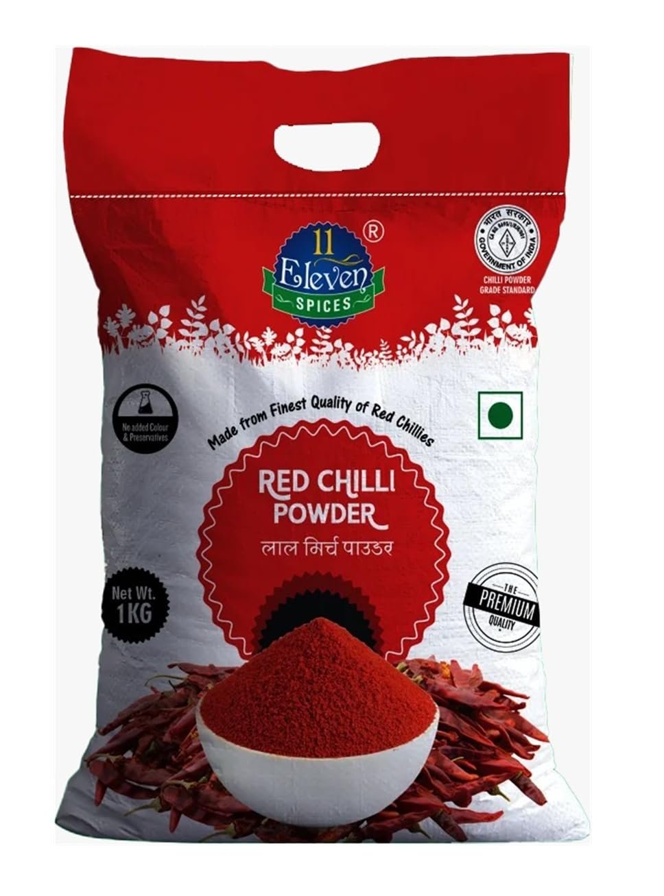11 ELEVEN SPICES Red Chilli Powder I Hot Chilli Powder with No Added Flavours and Colour I Pure & Natural & Authentic Blend Lal Mirch Powder I Aromatic Indian Spice for Curries & Indian Cooking (1 kg)