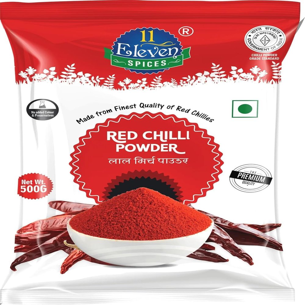 11 ELEVEN SPICES Red Chilli Powder I Hot Chilli Powder with No Added Flavours and Colour I Pure & Natural & Authentic Blend Lal Mirch Powder I Aromatic Indian Spice for Curries & Indian Cooking (500gm)