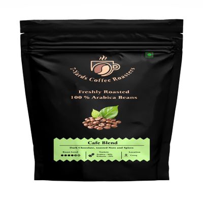 7 Yards Coffee Roasters - Cafe Blend - Dark Roast Coffee Beans (500 gm, Whole Beans)