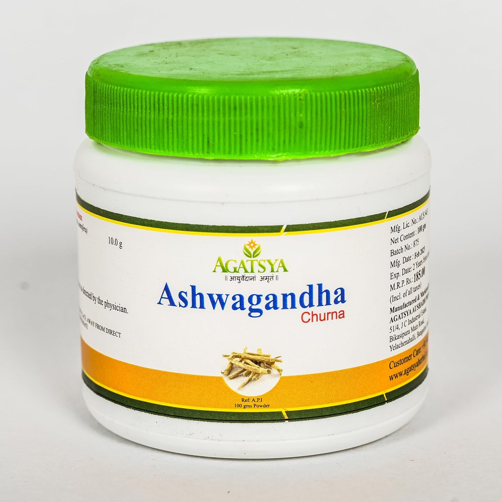 Ashwagandha Powder| Agatsya Ashwagandha Churna 100g | Withania somnifera| Helps boost immunity & Stress Relief | No added Colour & Preservatives| 100% Pure Ashwagandha |