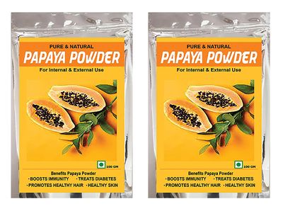 "PAPAYA Face Pack Powder for Glowing Skin | Treat Pimples & Acne|Removes Mark | Pure & Natural | Natural Face Pack For Women/Men - Safe For All Skin Type -100 GM x 2 =200 gm "