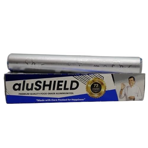 aluSHIELD 72 Meter Aluminum Foil | High Quality Micro-Embossed Foil Roll | 2-in-1, Glossy & Matt Finish.