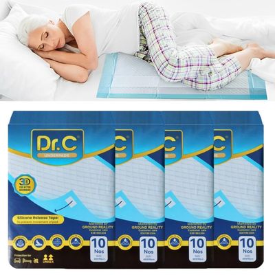 DR C 1 Pack Premium Underpad 60X90 Large Size for Adults Elderly Patients Baby Bed. Super Absorbency, Leak Proof, Urinary Incontinence Under Pads with Advanced 3D Gel Core Technology (10 Sheets)